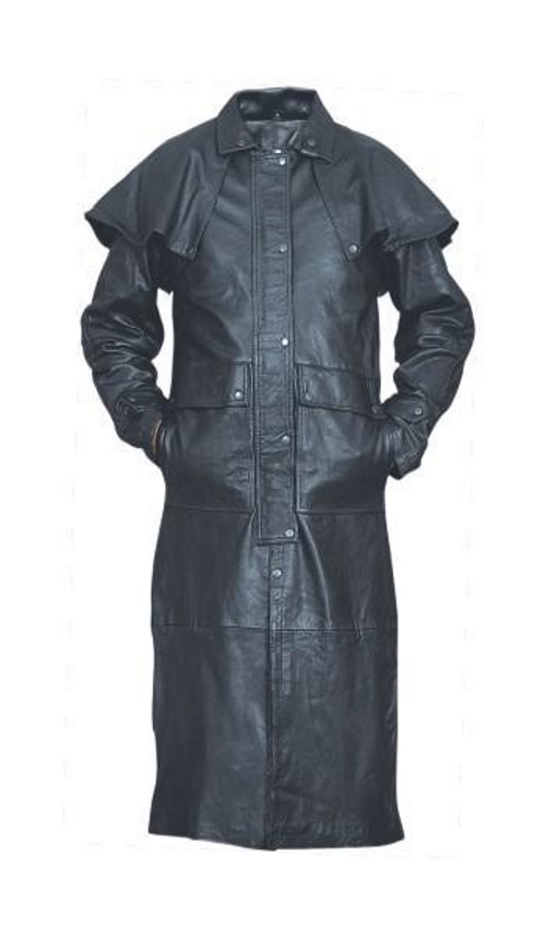 (image for) Men's Black Soft Touch Buffalo Leather Duster